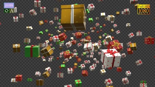 Animated Falling Christmas Gift Boxes Celebration Background