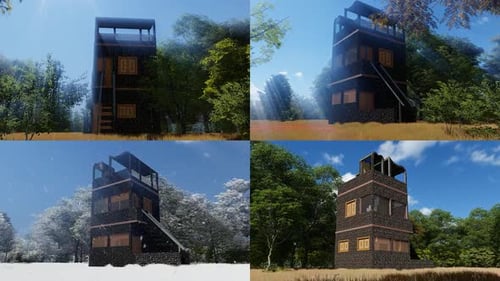 Multi-storey Stone House in Natural Environment