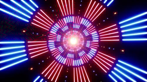 Glowing Red and Blue Light Beam VJ Loop