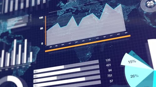 Animated Futuristic Global Business Data UI Dashboard