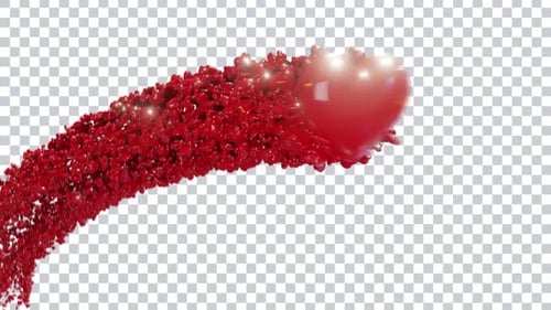 Glossy Red Hearts Fluid Transition