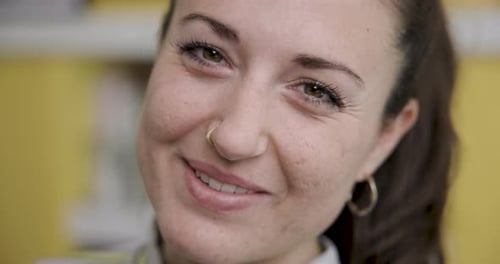 Woman Smiling Close Up Portrait