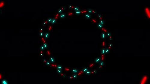 Abstract Neon Glowing Lines Tunnel Loop Background