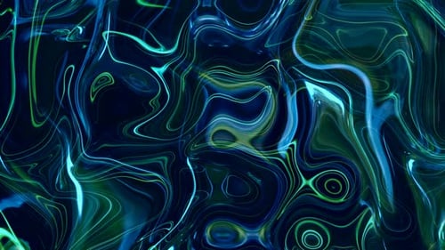 Grün Blau Dunkel Wellig Glatter Marmor Liquid Animation