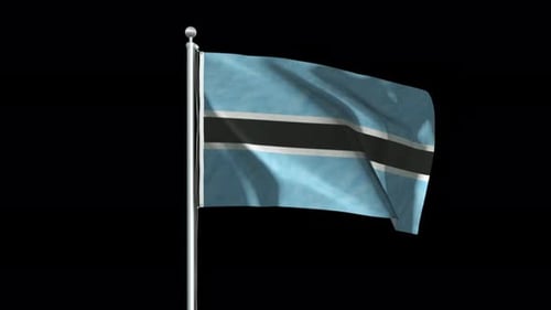 Realistic Waving Flag of Botswana