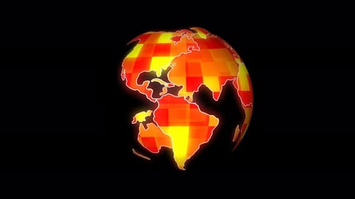 Rotating Digital Earth Globe Grid Animation