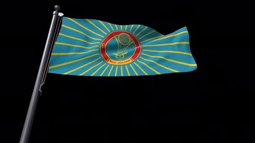 Flag Of Nur Sultan City (Kazakhstan) With Alpha Channel 4K
