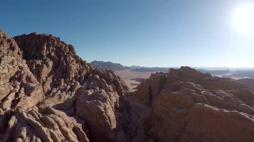 Desert Landscape Aerial View of Rocky Terrain
