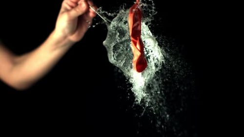 Balloon Bursting in Slow Motion Water Explosion