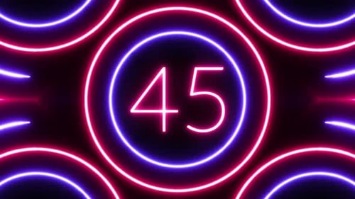 Neon Glowing Countdown Timer Loop with Cyberpunk Style