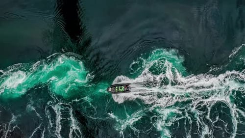 Waves of Water of the River and the Sea Meet Each Other During High Tide and Low Tide
