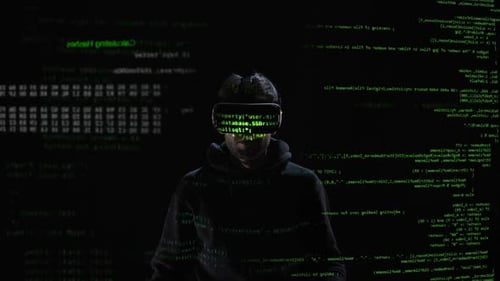 Man Removing VR Headset in the Dark