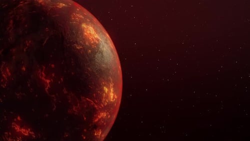 Realistic Volcano Planet Sunrise Space Animation