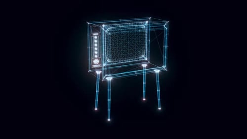 Vintage Tv Hologram Rotating 4k