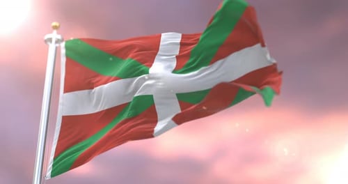 Realistic Waving Flag of Basque Country Loop
