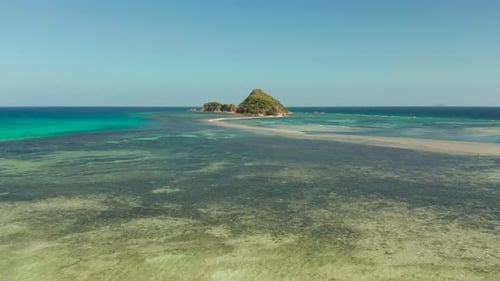 Tropical Island with Sandy Beach, Philippines, Palawan