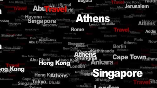 Dynamic Kinetic Typography Travel Destinations Background Animation