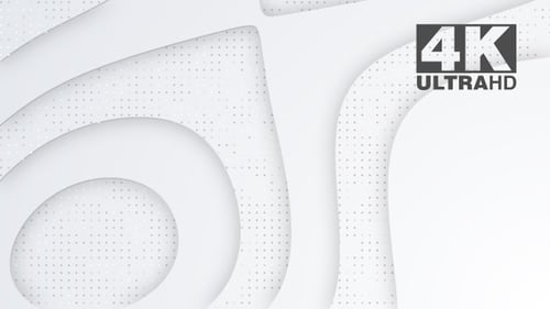 Abstract white geometric shape paper cut waves 4k background loop