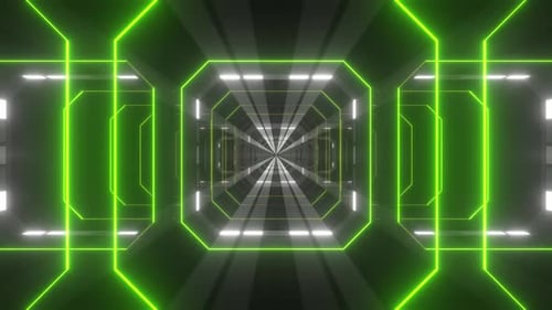 4k Green Retro Tunnel