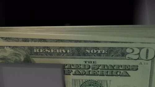 Fast Cash Counting: US Twenty Dollar Bills Animation