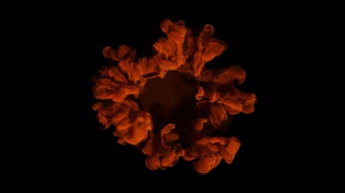 Orange Smoke Shockwave - 4k, Alpha Channel, 30fps