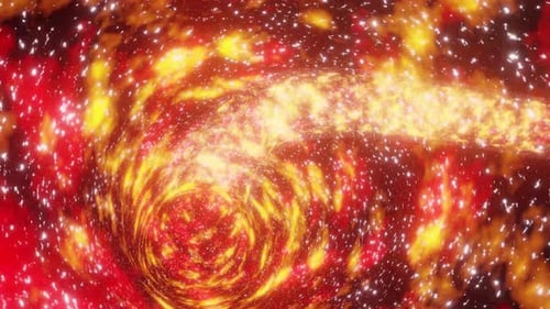 Fire Red And Orange Colored Space Tunnel Background Vj Loop 4K