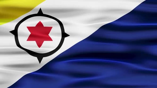Waving Bonaire National Flag Realistic Animation