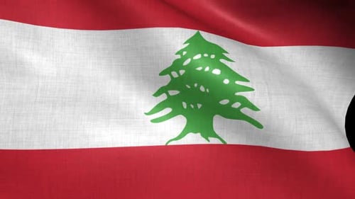 Waving Flag of Lebanon National Symbol Seamless Loop