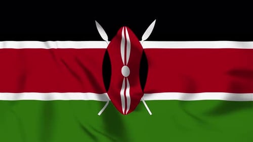 Waving Kenya Flag Seamless Loop Animation