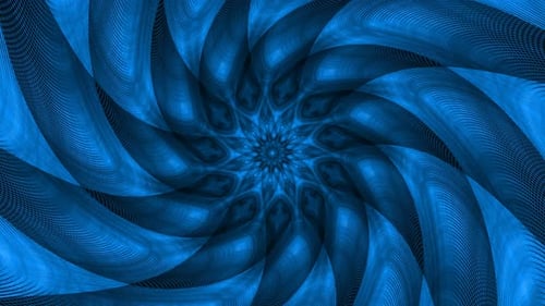 Abstract Blue Geometric Spiral Vortex Loop Background