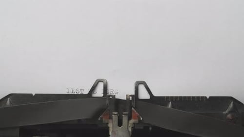 Typewriter Typing 'Lest We Forget Remembrance Day'