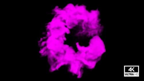 Vivid Magenta Smoke Burst Alpha Channel Reveal