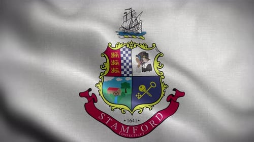 Stamford Connecticut City Flag Waving Seamless Loop