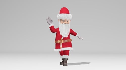 Animated 3D Santa Claus Waving and Dancing for Christmas