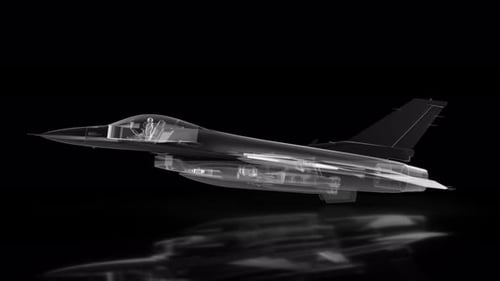 X-Ray Fighter Jet Rotating 3D Animation