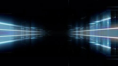 Futuristic Blue Light Tunnel Cyber Travel Loop