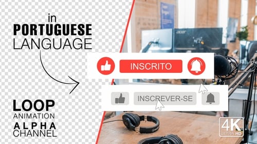 Botón Suscribirse a Youtube en portugués