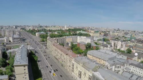Foto aérea de la ciudad de Moscú en un soleado día de verano