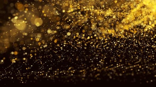 Elegant Golden Shimmering Fluid Particles Background