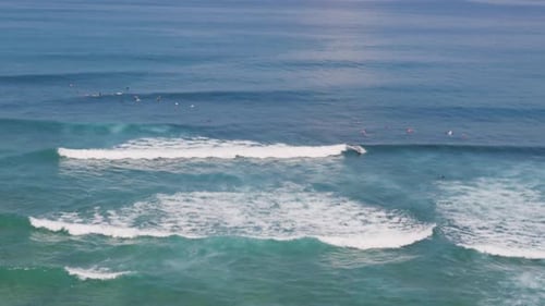 Tropical Beach Aerial View, Top View of Waves Break on Tropical White Sand Beach. Sea Waves Seamless