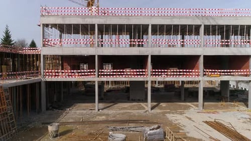 Estructura de hormigón del sitio de construcción
