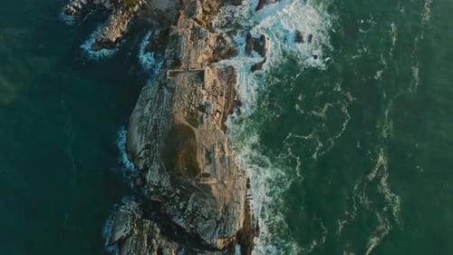 Isolated Bay Within the Atlantic Ocean As Seen From Above