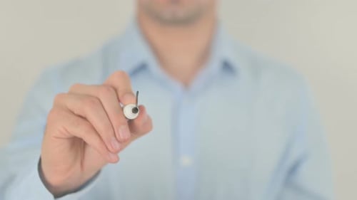 Hand Writing 'HI-TECH' on Clear Surface