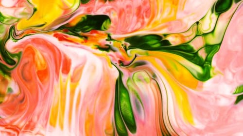 Colorful Paint Swirls in Abstract Motion