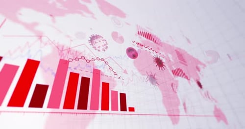 Futuristic Global Health Data Statistics Animation