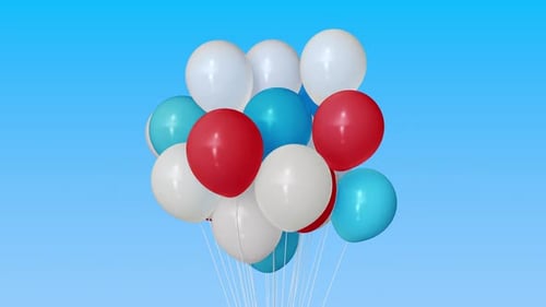 Floating Party Balloons with Red White and Blue