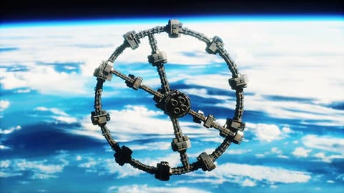 Space Station Above the Earth Elements of Image Furnished By NASA