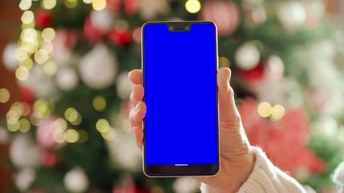 Phone Blue Screen Christmas Tree