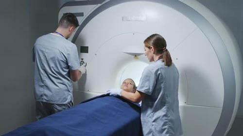 Little Girl Doing MRI Examination