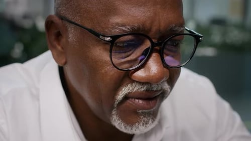 Man Focused at Work in an Office
